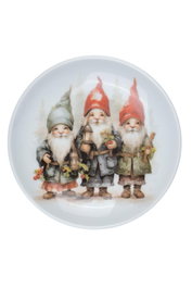 Hermia YO10DUS4885687 Juego de Servir Pasteles Navideño de Porcelana, Set de 4 Piezas